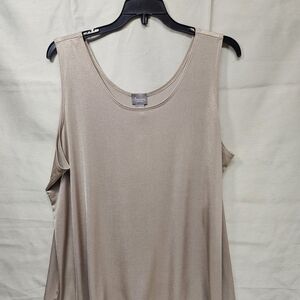 Travelers By Chico's Elegant Gold Liquid Shimmer Sleeveless Top Size 4
